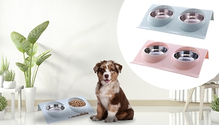 2-Pack of Pet Raised Food & Water Bowls 