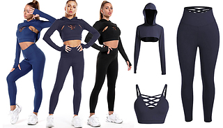 Women Fitness Yoga Crop Top Bra Pants Set - 3 Colours & 2 Options