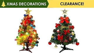 30cm Mini Desktop Light-Up Christmas Tree - With or Without Lights
