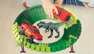 52-Piece Dinosaur Electric Car With Track Toy Set