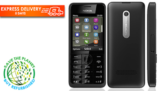 Nokia 301 Unlocked Black - Bluetooth & 3.2MP Camera