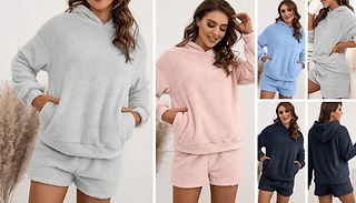 2-Piece Hooded Sweatshirt and Shorts - 4 Colours, 4 Sizes