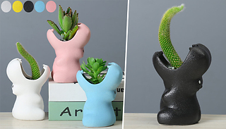 Hippo Shaped Ceramic Flower Pot - 5 Colours