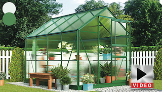 Aluminium & Polycarbonate Insulated Garden Greenhouse - 2 Sizes, 2 Col ...