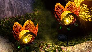 Metal Flower Solar-Powered Garden Light