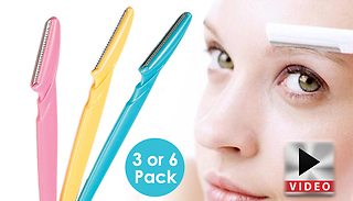3 or 6-Pack of Glamza Eyebrow and Dermaplaning Razors