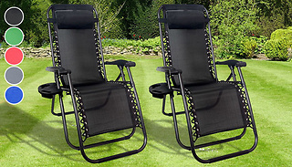 Pair of Zero Gravity Loungers - 5 Colours