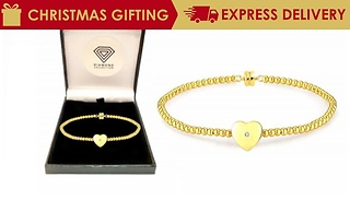 Gold Plated Diamond Heart Magnetic Clasp Bracelet