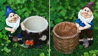 Resin Garden Gnome Flower Pot Holder - 2 Designs