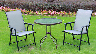 2-Piece Metal & Fabric Foldable Chair Set
