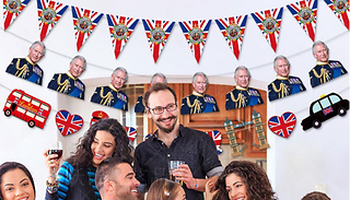 British Celebration Bunting & Cake Topper Decoration Set