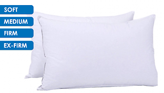 1, 2 or 4-Pack of Hollowfibre Bounce Back Hotel Pillows - 4 Firmness O ...