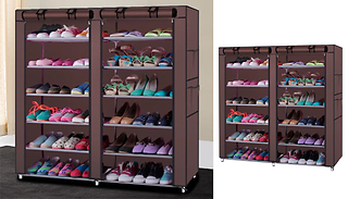 6-Tier Double Sided Non Woven Shoe Rack
