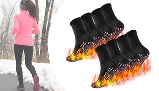 4 or 8-Pairs of Self-Heating Thermal Tourmaline Socks - 2 Colours 