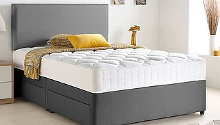 Chenille Divan Bed, Headboard & Memory Mattress plus Optional Storage ...