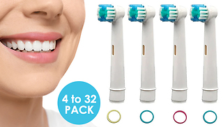4, 8, 12 or 16-Pack of Oral B-Compatible Toothbrush Heads - 4 Designs
