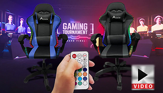LED Gaming Chair with Remote - Blue or Grey