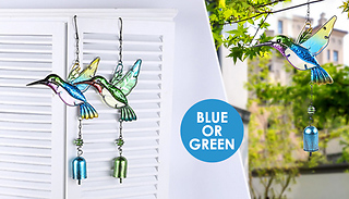 1 or 2-Pack of Hummingbird Garden Wind Chimes - 2 Colours