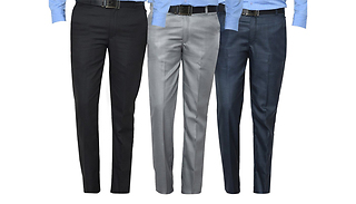 3-Pack of Mens Formal Trousers - 18 Sizes!