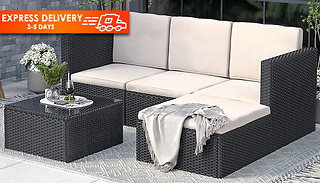 5-Piece Rattan Outdoor Patio Sofa Set With Optional Cover - 2 Colours