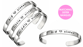  Big, Middle or Little Sister Engraved Cuff Bracelet - 1, 2 or 3 Brace ...
