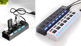 4 or 7-Port Universal USB Charging Station - 2 Colours