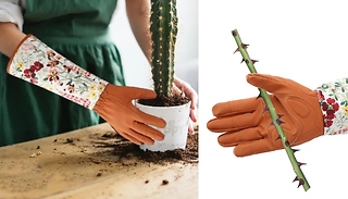 PU Leather Floral Gardening Gloves - 3 Colours