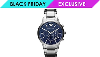 Emporio Armani AR2448 Men's Watch - Silver Strap With Blue Dial 