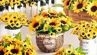 1, 2, or 4 Artificial Silk Sunflower Bouquets