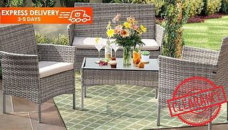 4-Seater Rattan Garden Furniture Set