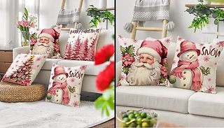 4-Pack of Christmas-Themed Cushion Covers