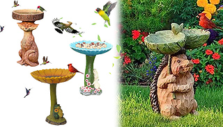 Woodland Animal Bird Feeder Statue - 4 Designs