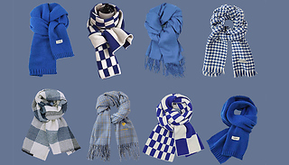 Klein Blue Checkerboard Warm Scarves - 8 Designs