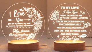 3D Illusion Love Letter Valentine's Day Light - 2 Designs