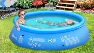 Outsunny Family-Sized Inflatable Swimming Pool with FREE Hand Pump - 2 ...