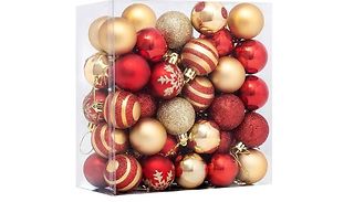 50-Piece Red & Gold Christmas Baubles