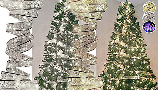 4m 40-LED Christmas Fairy Light Ribbon - 2 Sizes & 2 Colours