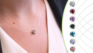 1 or 7 Coloured Crystal Pendant Necklaces - 3 Colours
