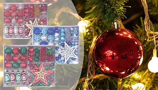 Set of Christmas Tree Hanging Decorations & Topper - 3 Colours