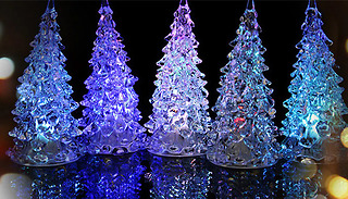4-Pack Colour Changing Mini LED Christmas Tree Light Set