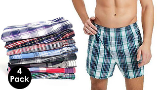 4-Pack of Men's Pattern Loose-Fit Boxer Shorts - 6 Sizes