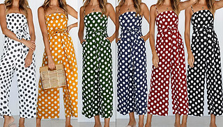 Polka-Dot Strap Jumpsuit - 6 Colours & 4 Sizes