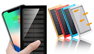 Portable Solar Power Bank with LED Torch - 4000mAh or 8000mAh