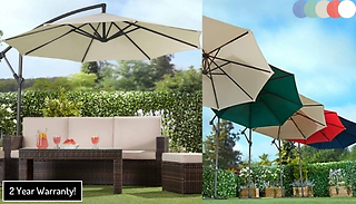 Cantilever Parasol & Cover with Optional Base - 5 Colours
