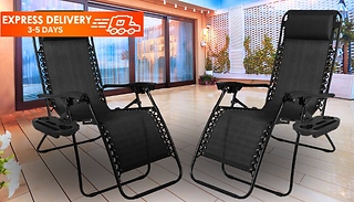 2 Pack Reclining Zero Gravity Lounger Chairs