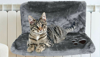 Grey Plush Faux Fur Cat Radiator Bed - 2 Colours