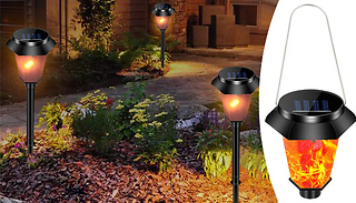 Flame Effect Solar Waterproof Garden Torch Light - 1, 2 or 4