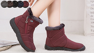 Women's Faux-Fur Lined Winter Waterproof Snow Boots - 5 Colours & 6 Si ...