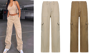 Womens High Waist Cargo Pants - 2 Colours & 3 Sizes