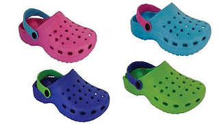 Childrens Colourful Beach Clog Sandals - 3 Colours & Sizes